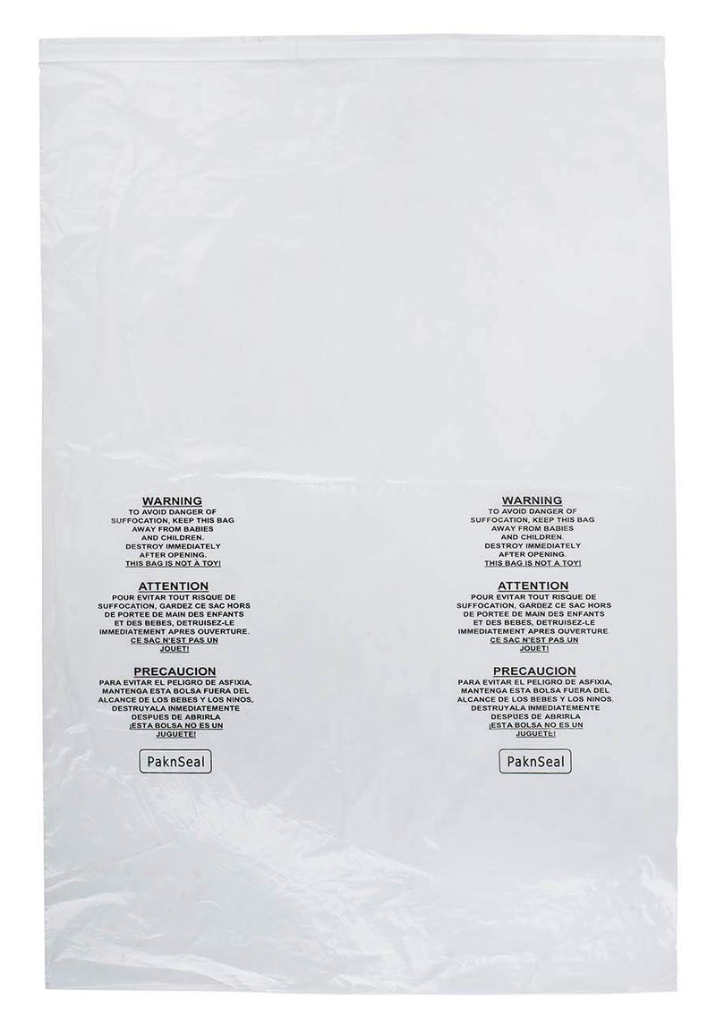 PaknSeal Clear 16x22 Self Seal Poly Bags, Suffocation Warning (100 Count) - Image 2